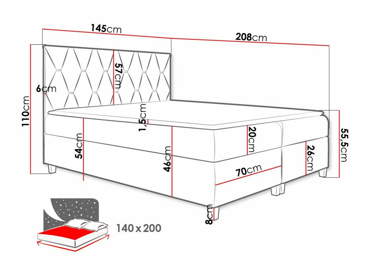 Boxspring Baltimore 176 (Fresh 11)