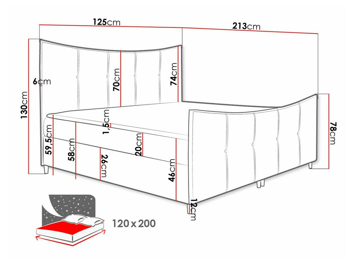 Boxspring Baltimore 177 (Fresh 14)