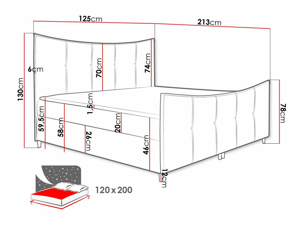 Boxspring Baltimore 177 (Fresh 37)