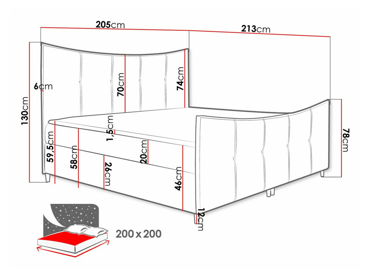 Boxspring Baltimore 177 (Fresh 9)