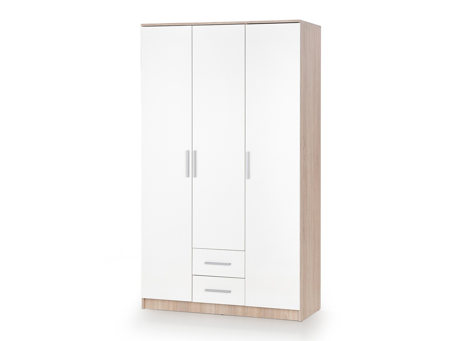 Kledingkast Cirveso 113 (Sonoma eik + Glanzend wit)