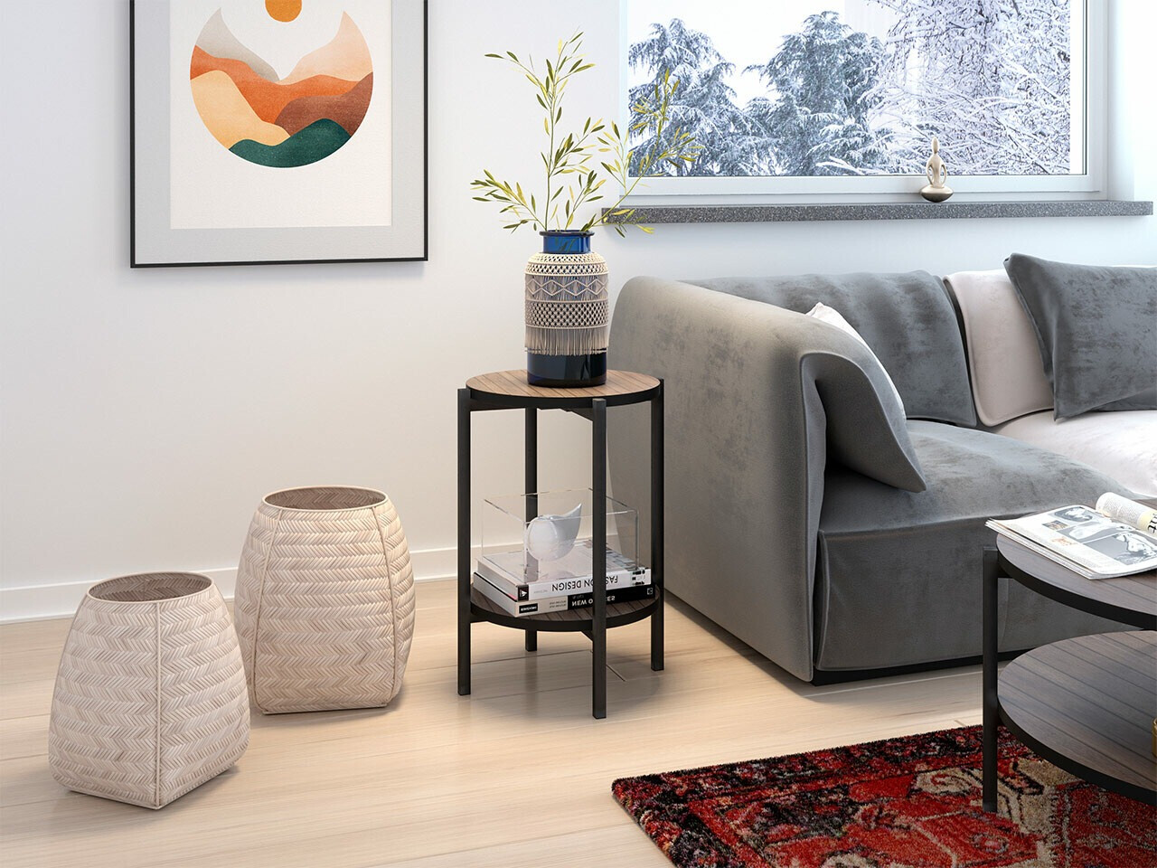 Bijzettafel Comfivo Cygnus (Bruin + Zwart)