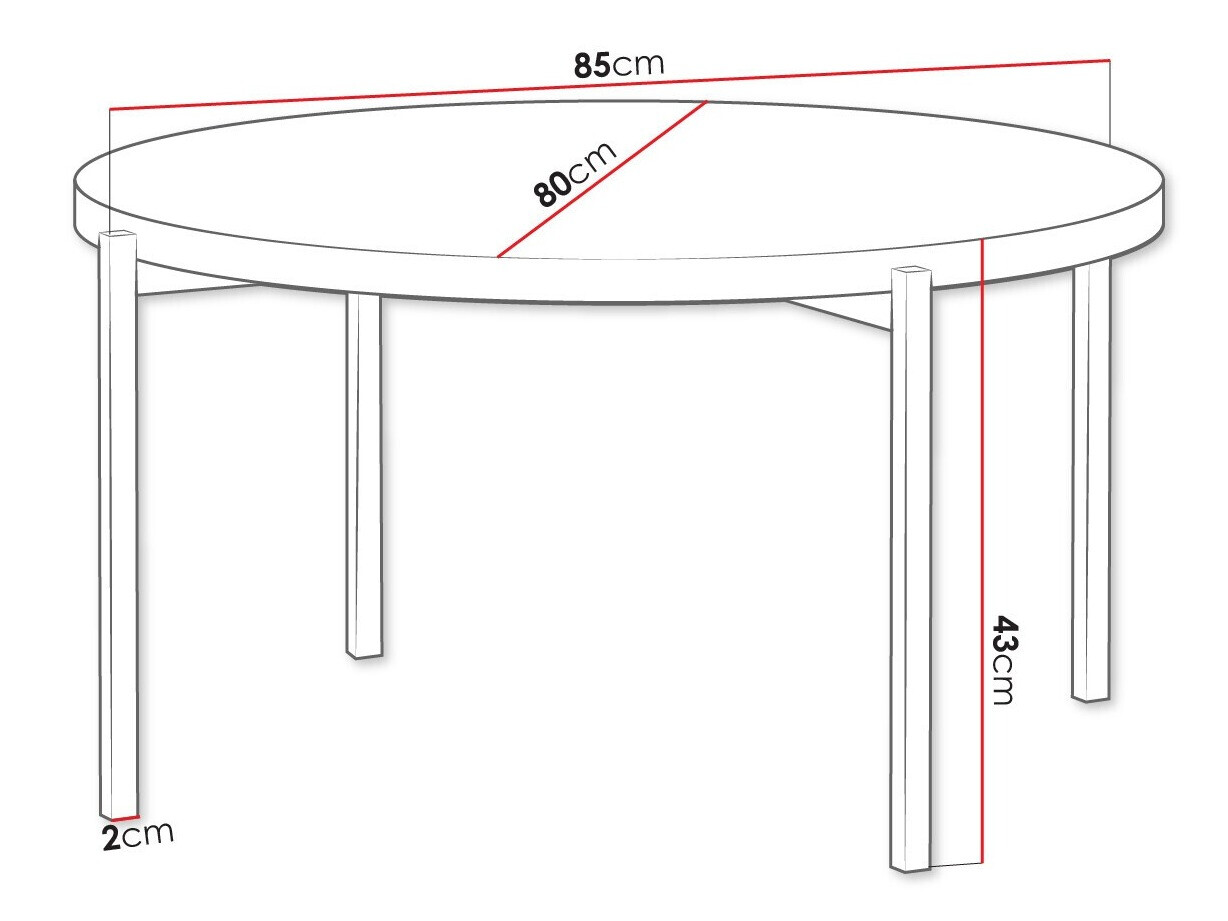 Salontafel Providence 176 (Glanzend wit + Zwart)