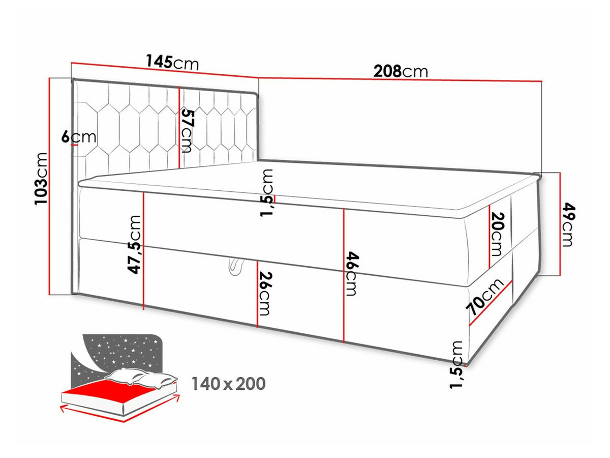 Boxspring Baltimore 181 (Fresh 9)