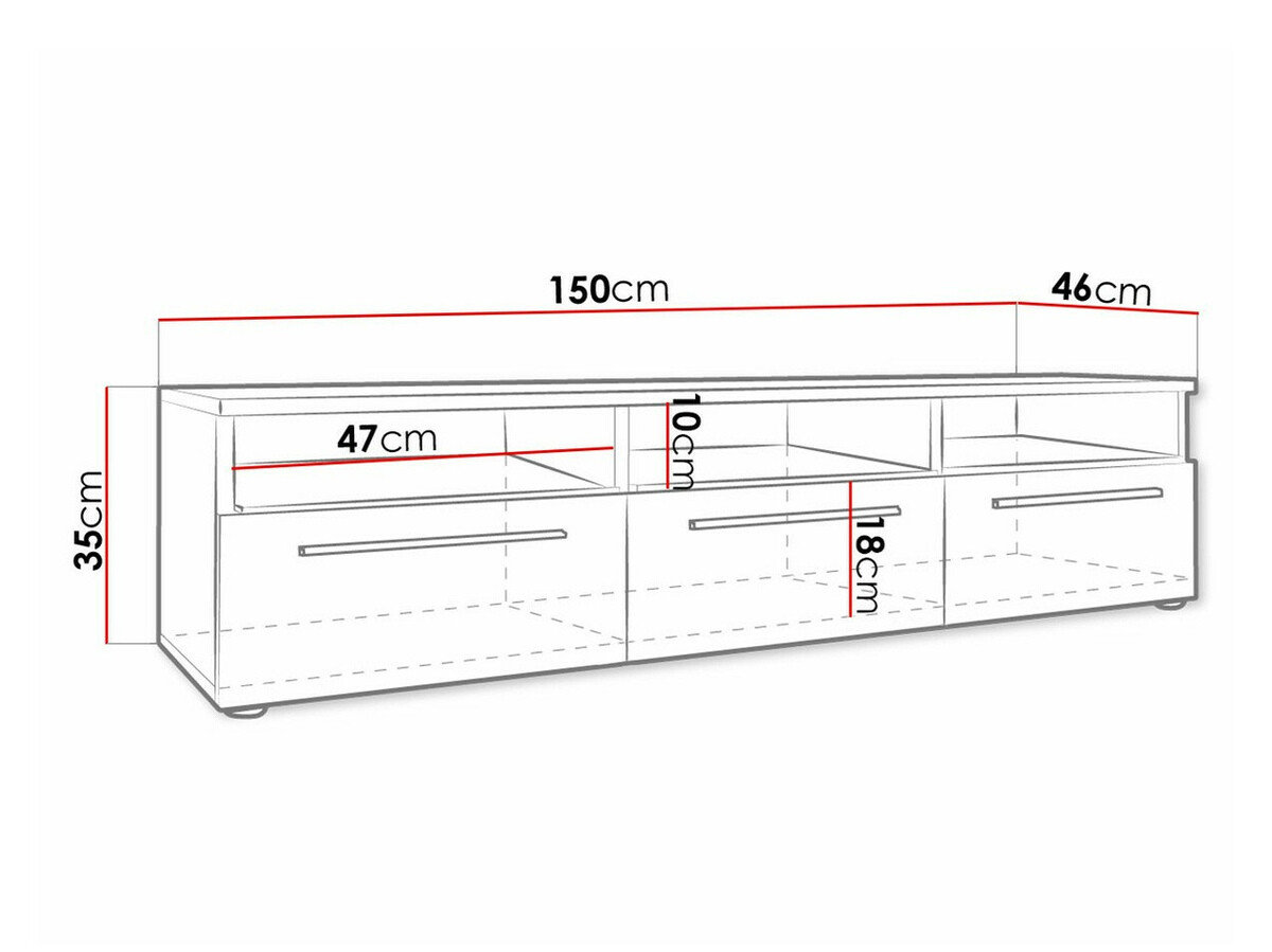 TV-meubel Uva I (Wit + Glanzend wit)