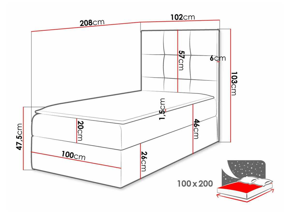Boxspring Baltimore 180 (Soft 029)