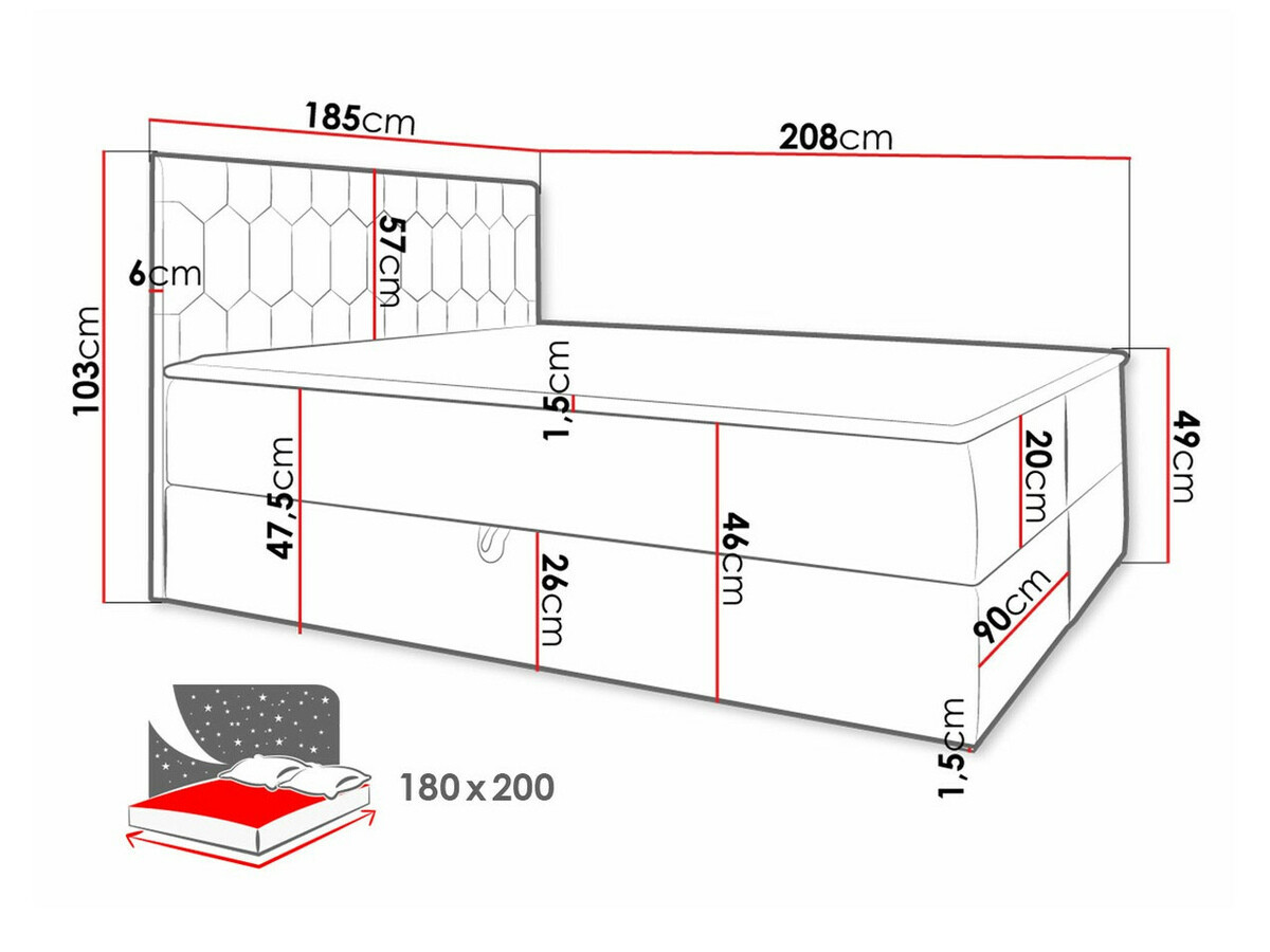 Boxspring Baltimore 181 (Fresh 4)