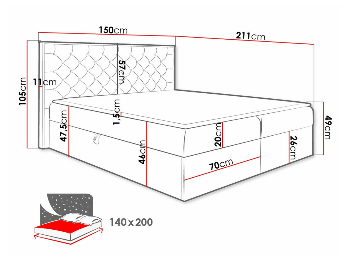 Boxspring Navis I (Wotan eik + Faro 16)