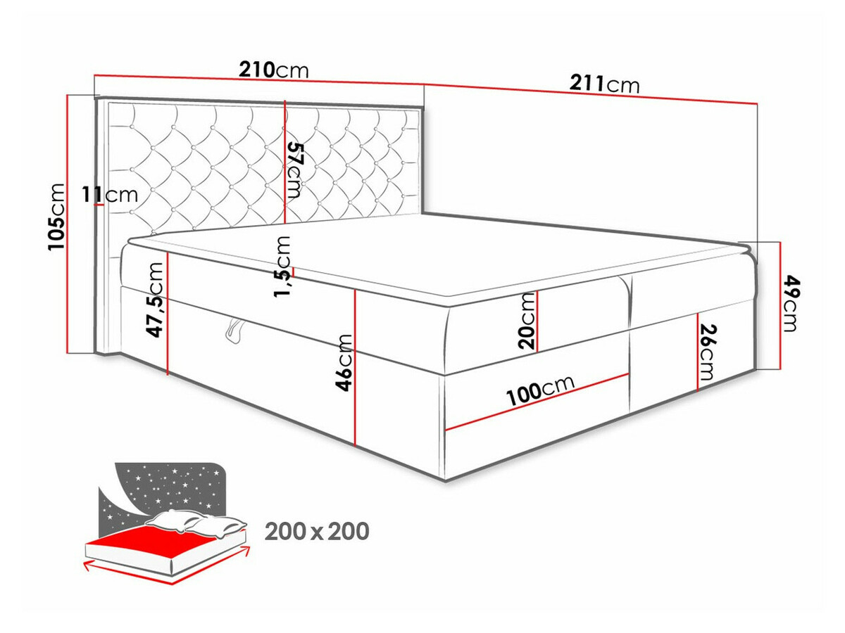 Boxspring Navis I (Wotan eik + Faro 16)