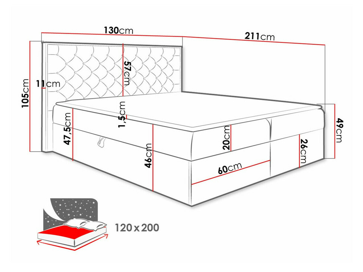 Boxspring Navis I (Wotan eik + Faro 5)