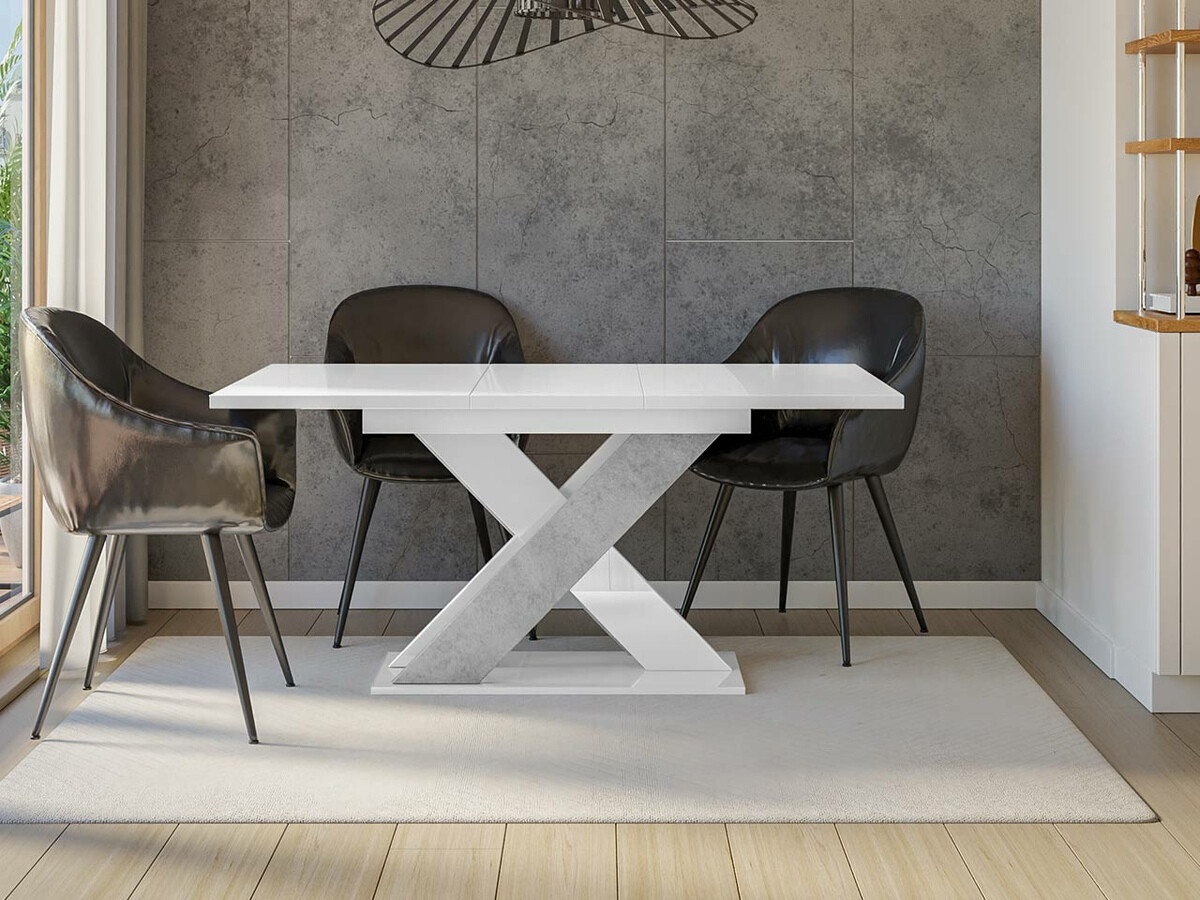 Tafel Goodyear 117 (Glanzend wit+ Beton)