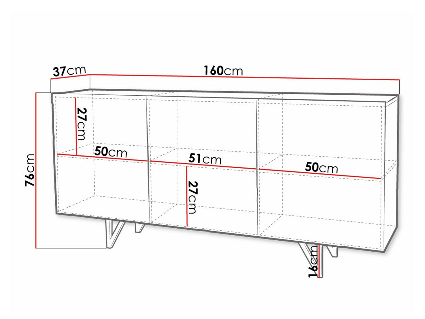 Dressoir Mavmave 101 (Wit + Glanzend wit)
