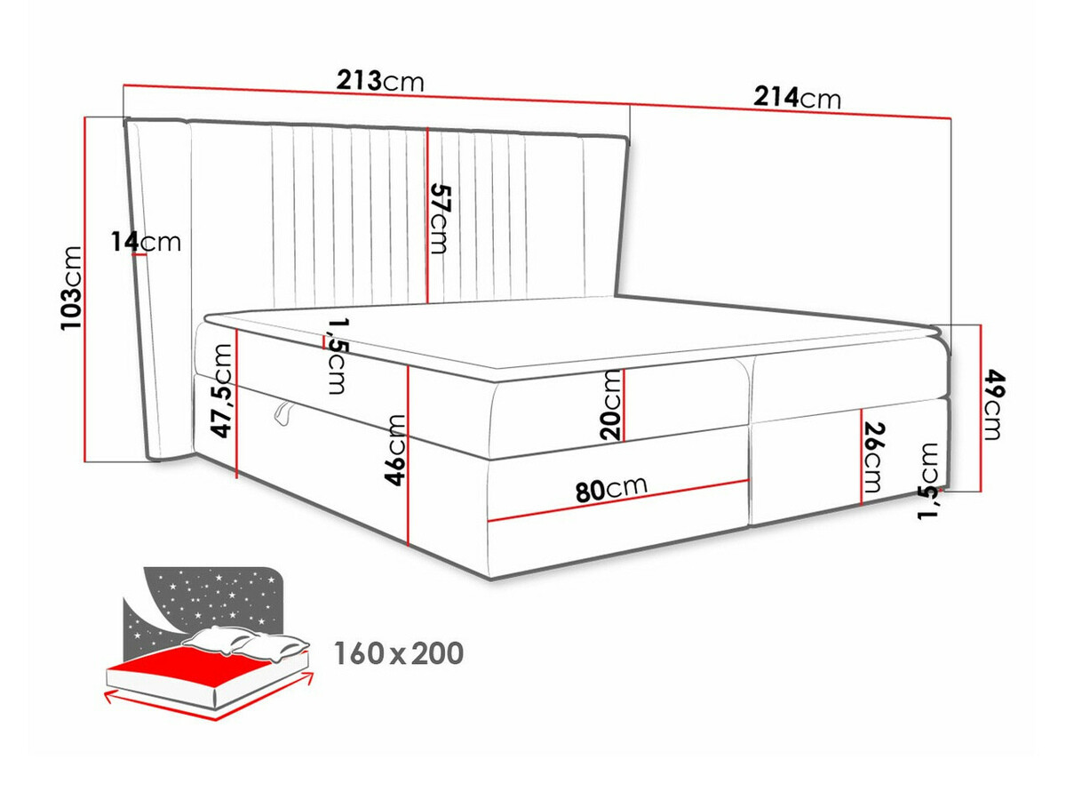Boxspring Fenestra (Magic Velvet 2297)