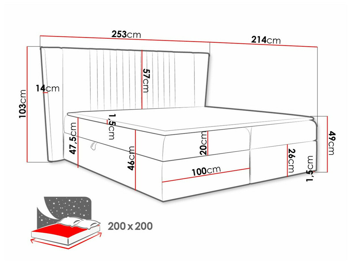 Boxspring Fenestra (Magic Velvet 2297)