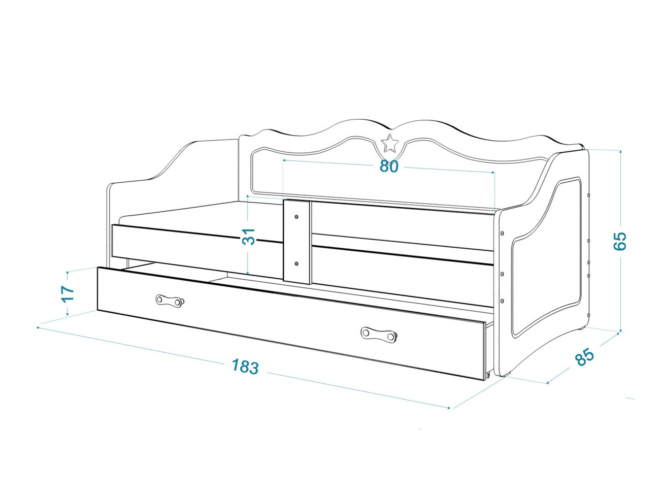 Bed Aurora 148 (Wit)