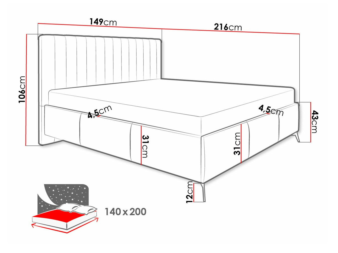 Bed ComfiDream 173 (Fresh 01)