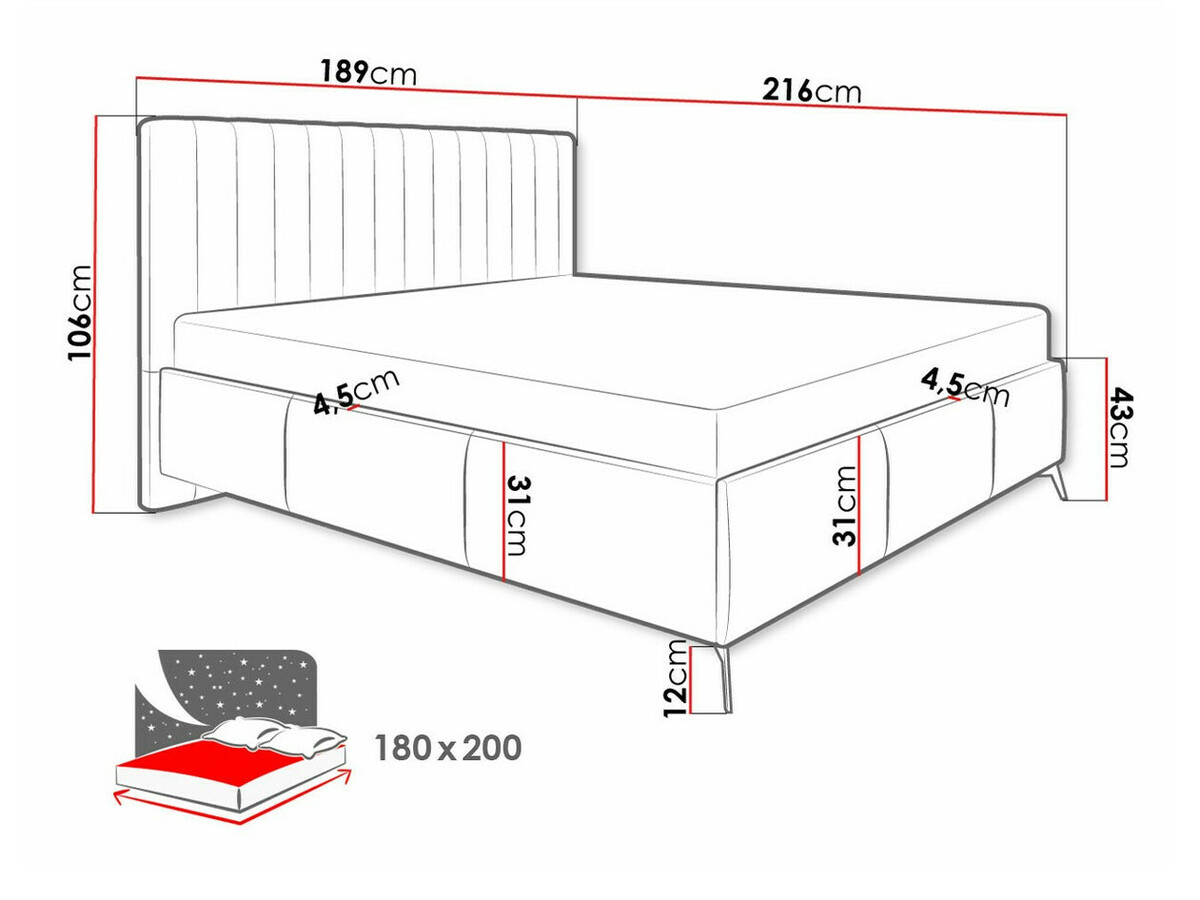Bed ComfiDream Onana (Fresh 13)