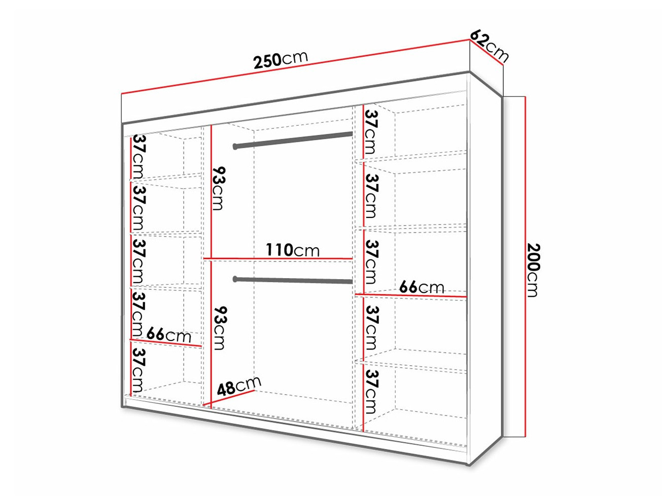 Kledingkast Hartford 339 (Wit)