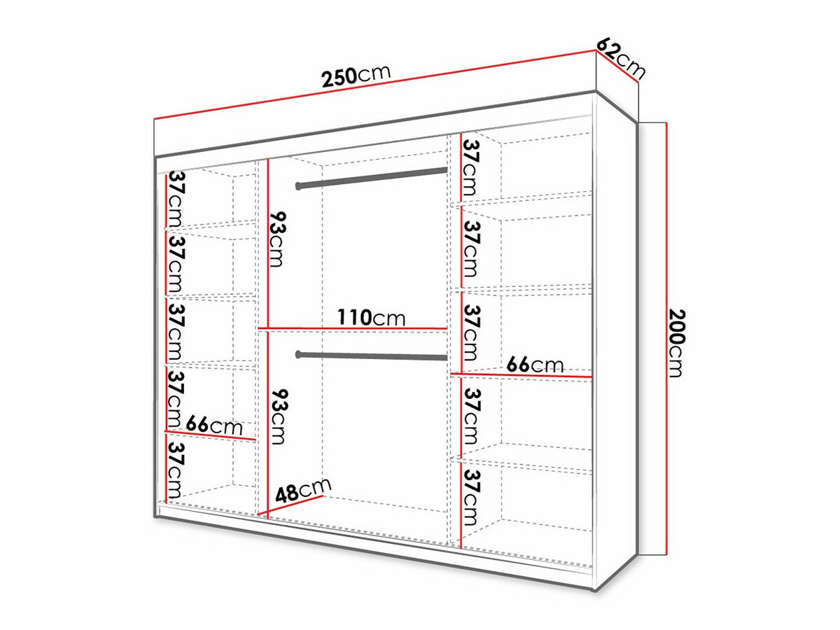 Kledingkast Hartford 339 (Zwart)