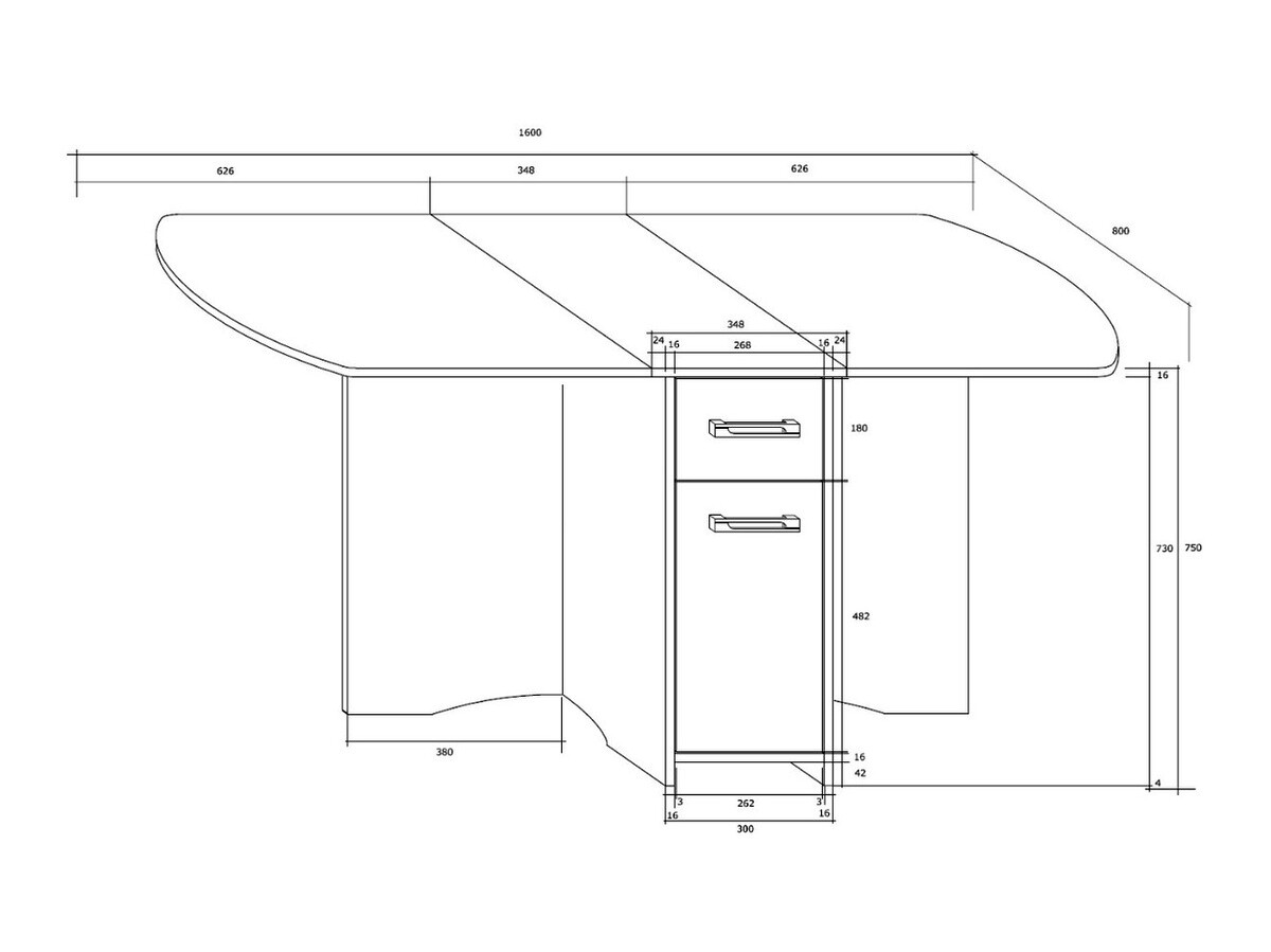 Inklapbare tafel Gilroy 105 (Sonoma eik)