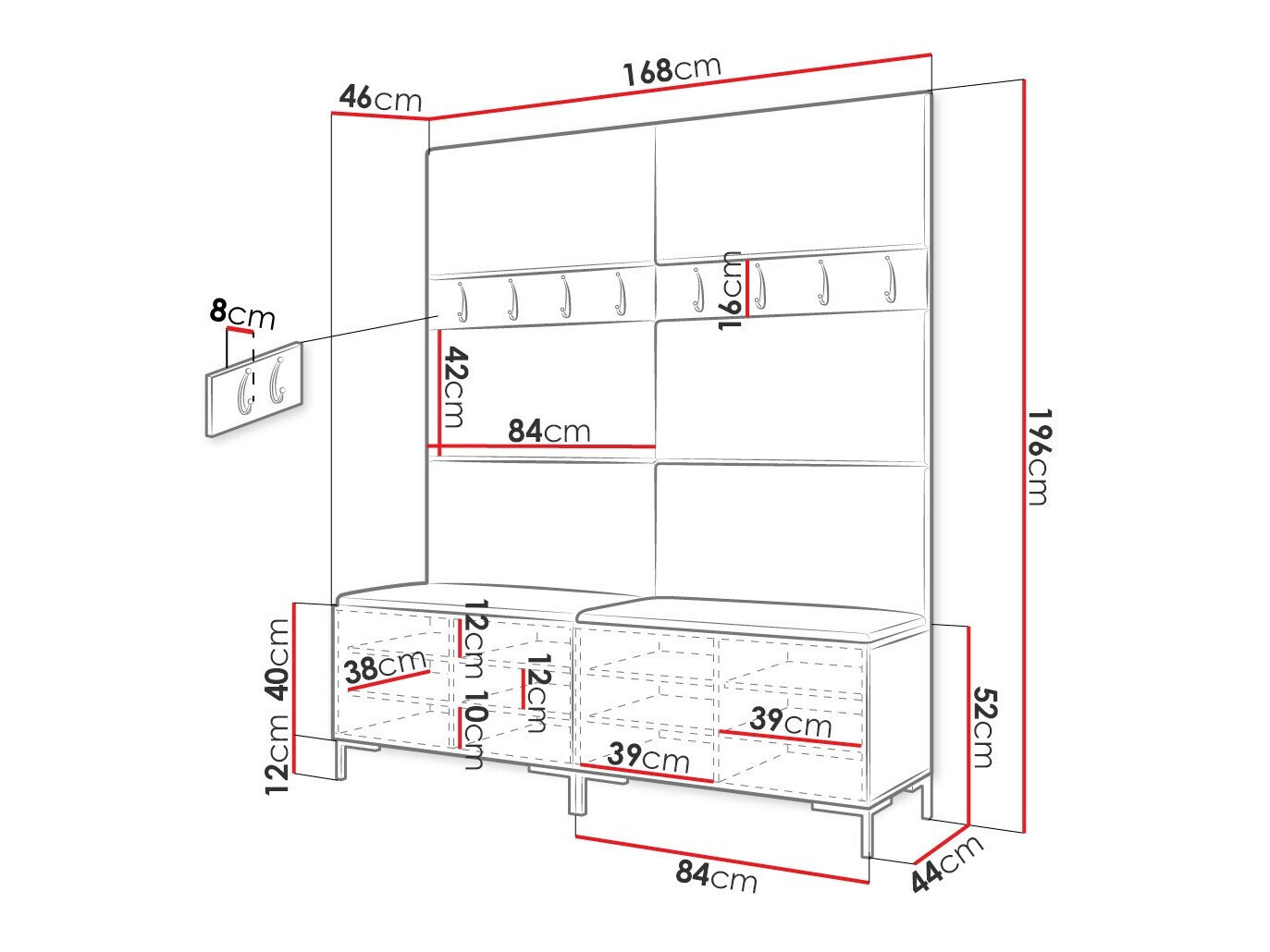Gangmeubelset Tivsoa 101 (Craft eiken)