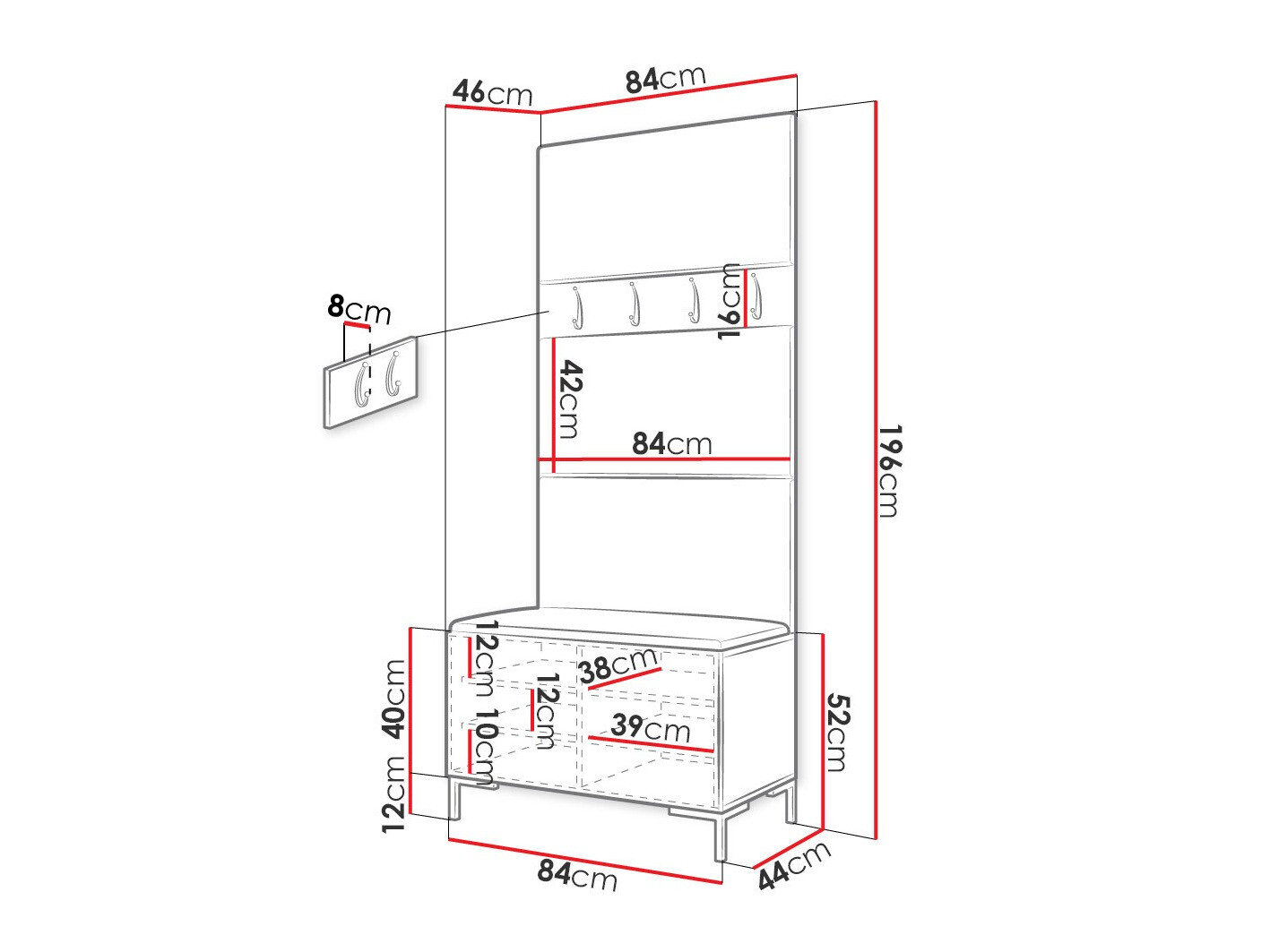 Gangmeubelset Tivsoa 102 (Craft eiken)