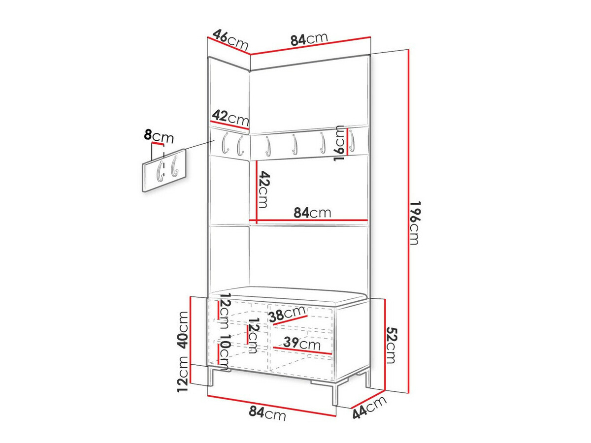 Gangmeubelset Tivsoa 103 (Craft eiken)