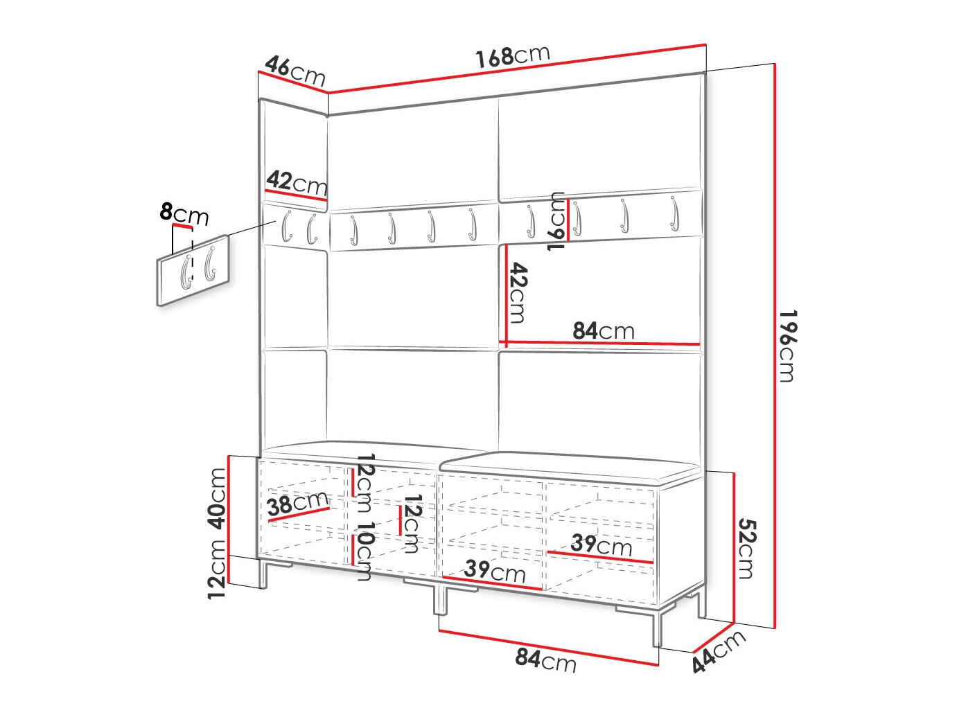 Gangmeubelset Tivsoa 104 (Zwart)