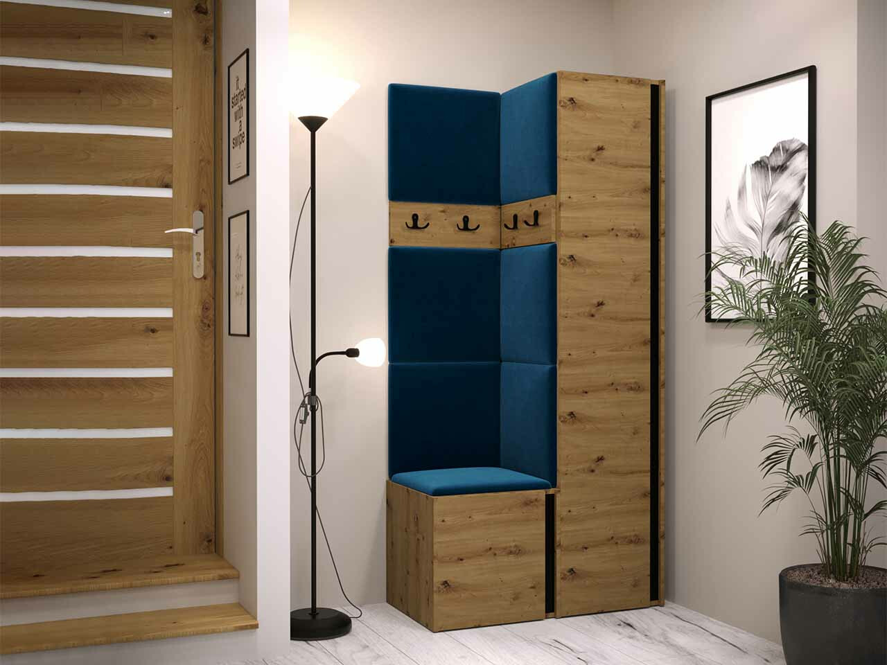 Gangmeubelset Hartford 348 (Artisan eiken + Zwart)