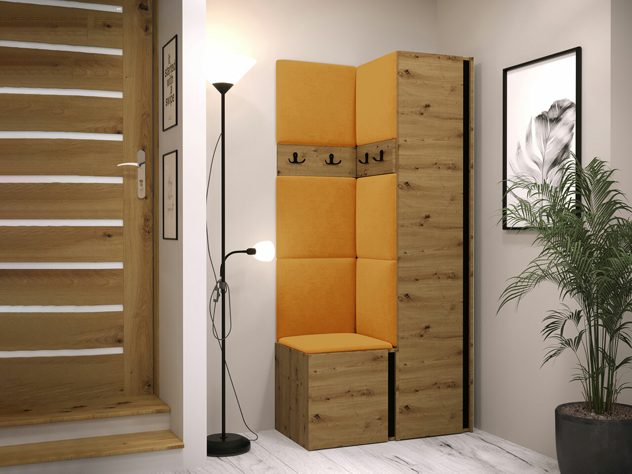 Gangmeubelset Hartford 348 (Artisan eiken + Zwart)