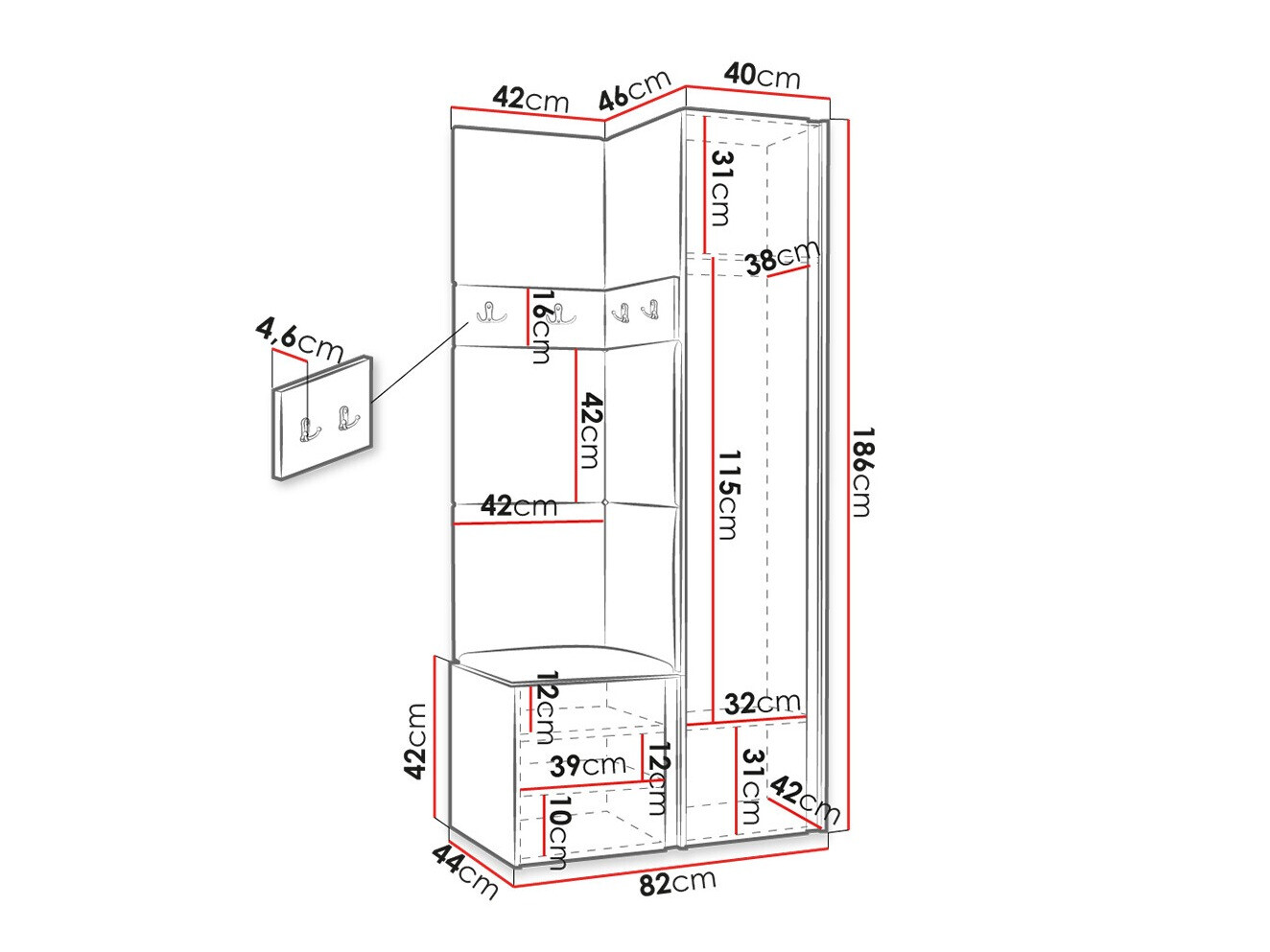 Gangmeubelset Hartford 348 (Wit)