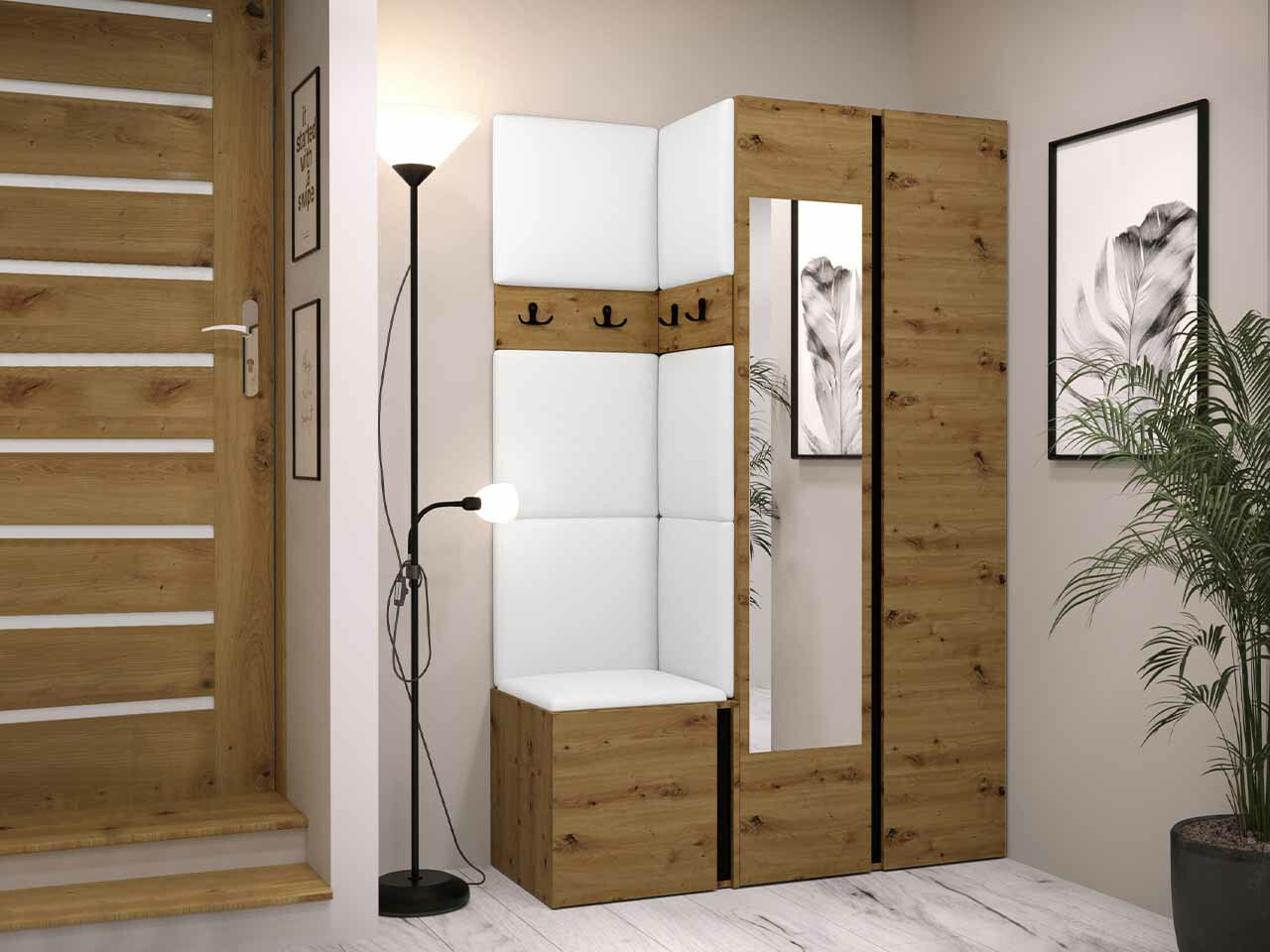 Gangmeubelset Hartford 350 (Artisan eiken + Zwart)