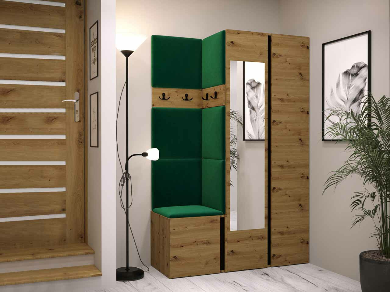 Gangmeubelset Hartford 350 (Artisan eiken + Zwart)