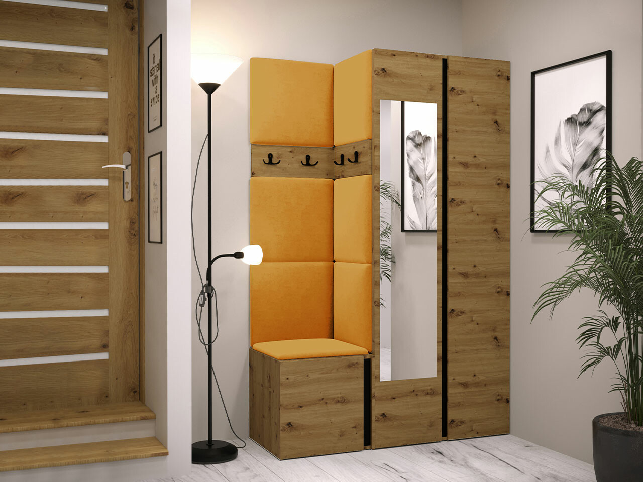 Gangmeubelset Hartford 350 (Artisan eiken + Zwart)