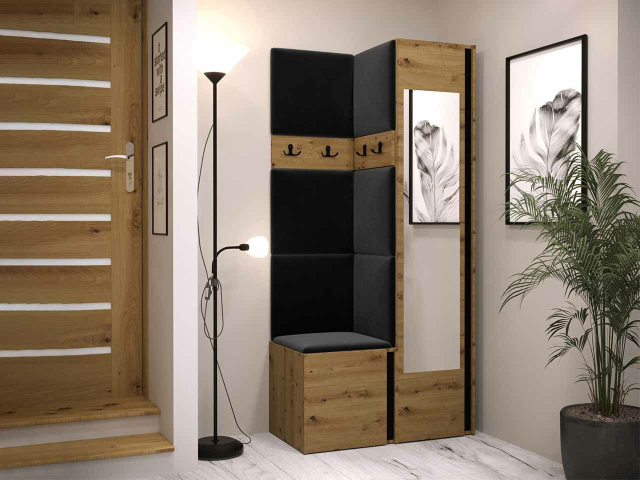 Gangmeubelset Hartford 354 (Artisan eiken + Zwart)