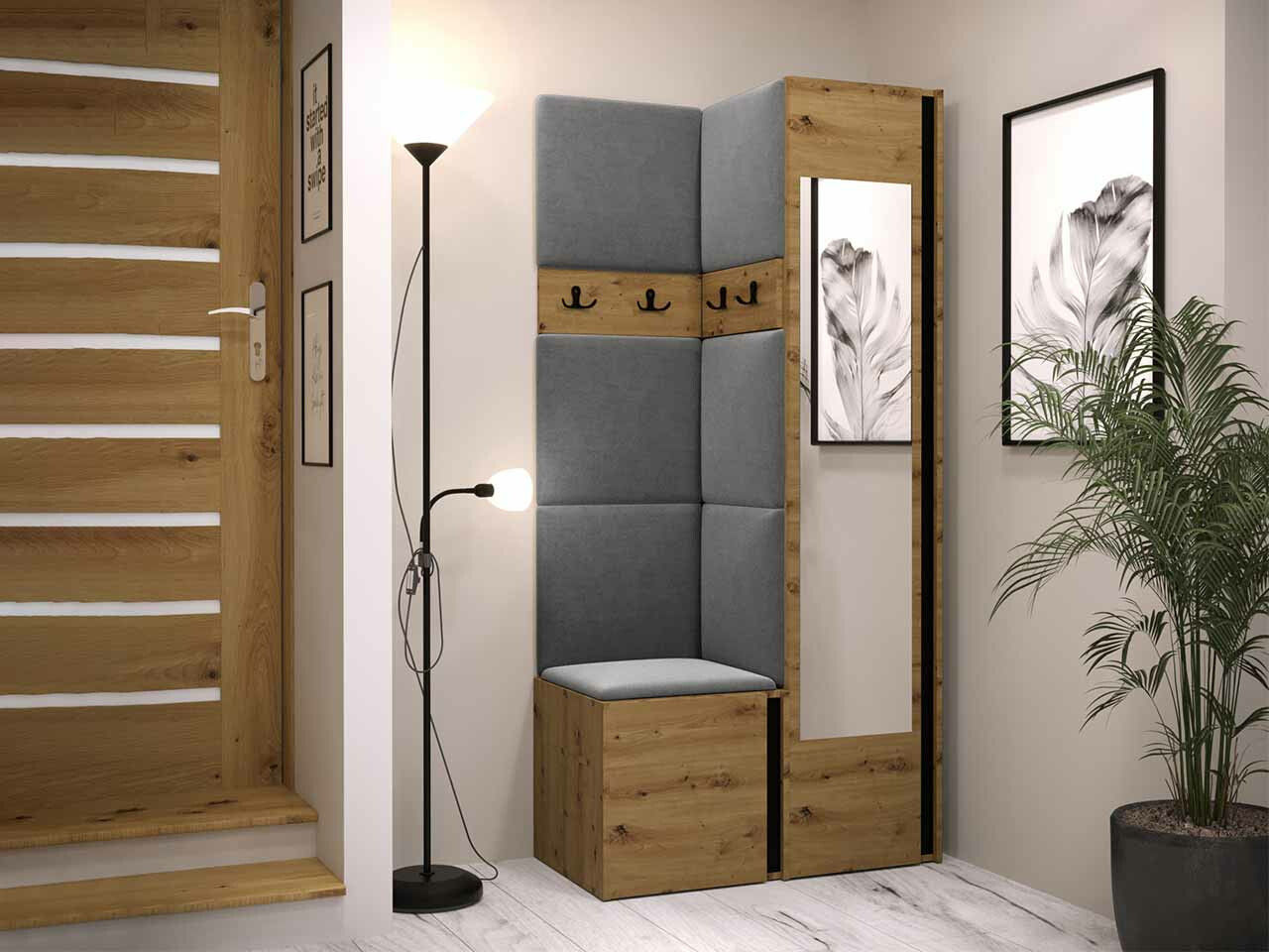 Gangmeubelset Hartford 354 (Artisan eiken + Zwart)