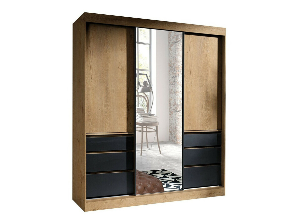 Kledingkast Toledo 120 (Lefkas eik + Zwart)