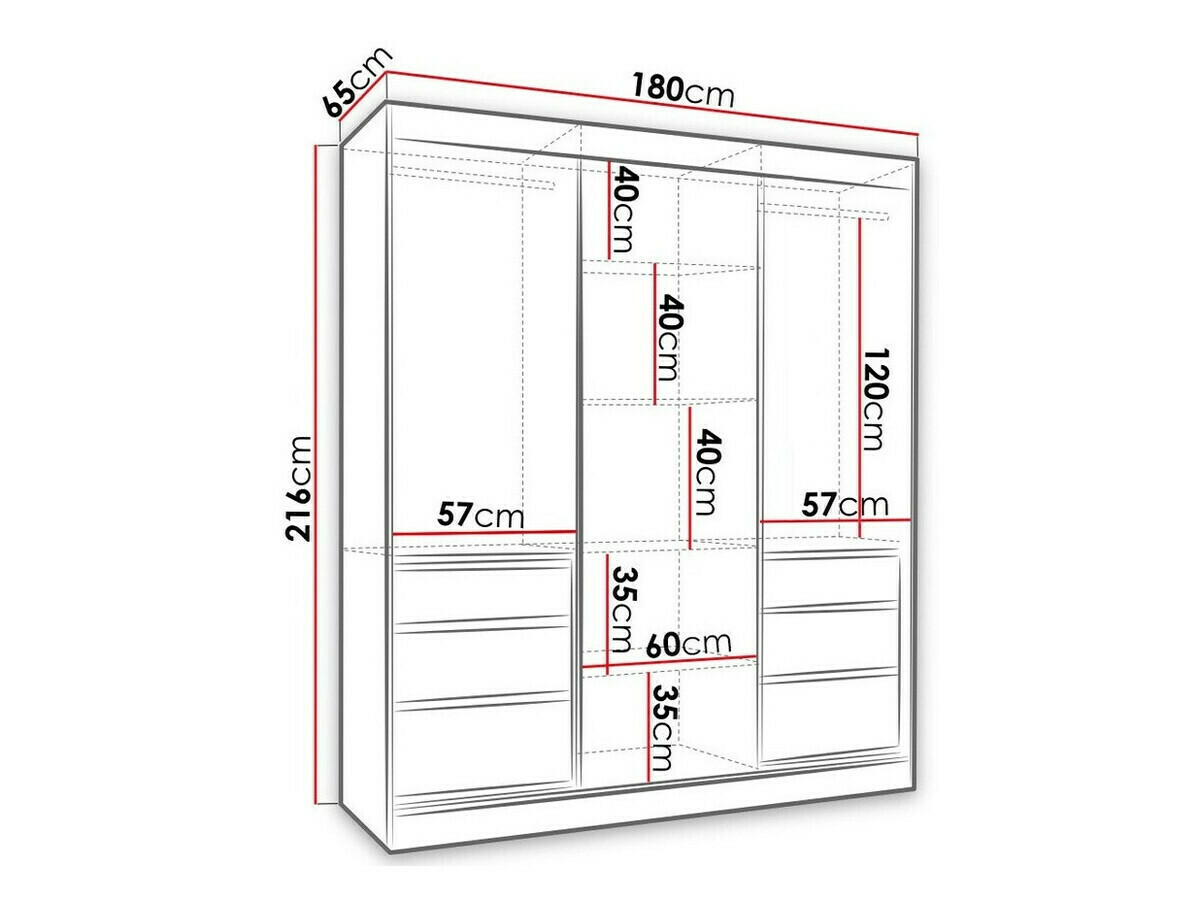Kledingkast Toledo 120 (Lefkas eik + Zwart)