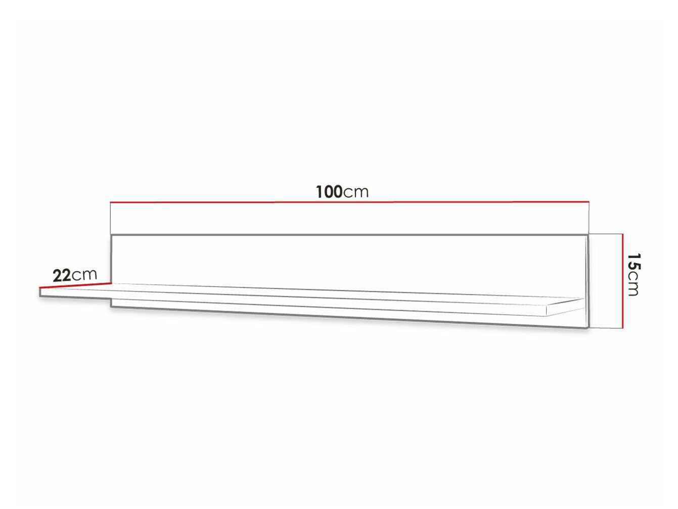 Wandplank Anulio (Zwart)