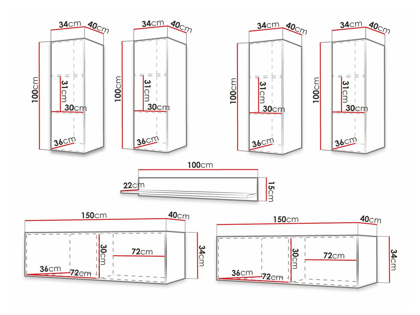 Woonkamerset Anulio IV (Zwart)