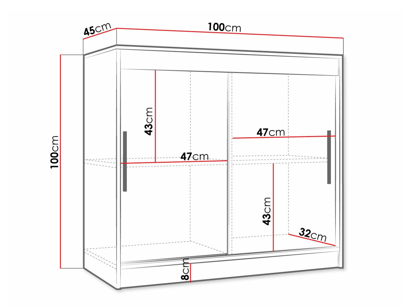 Dressoir Elblaru 127 (Zwart)