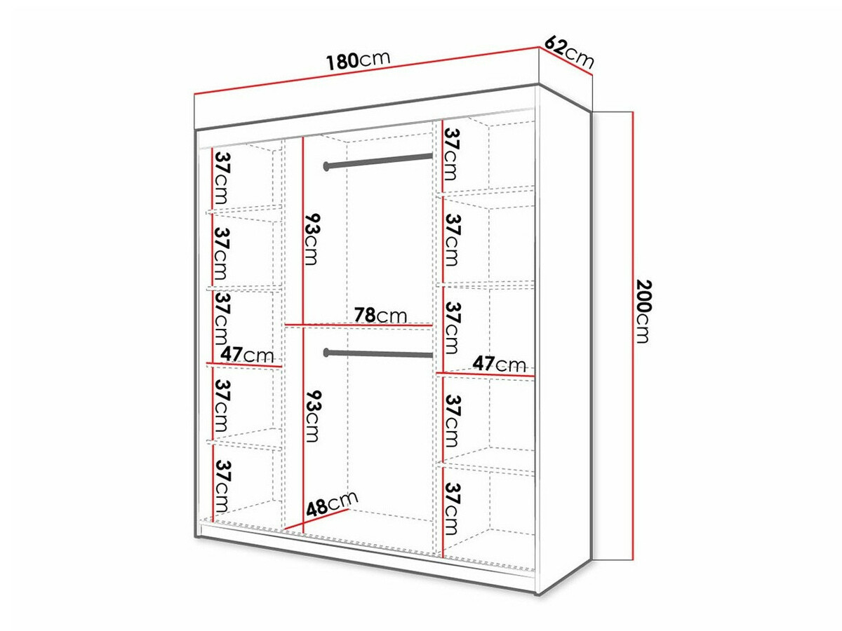 Kledingkast Anulio IV (Zwart)