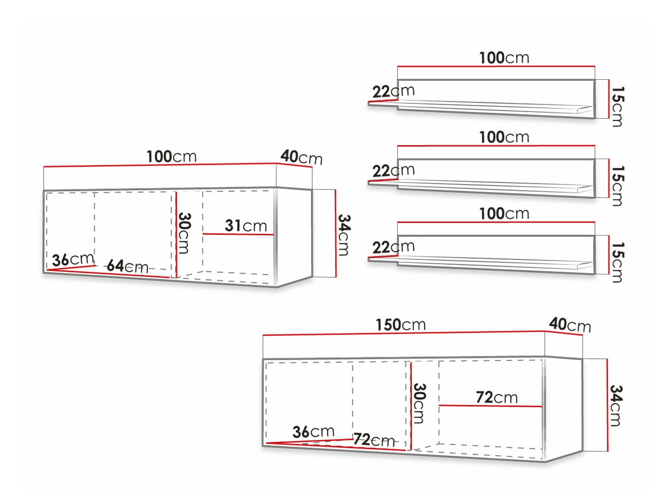 Woonkamerset Anulio X (Zwart)