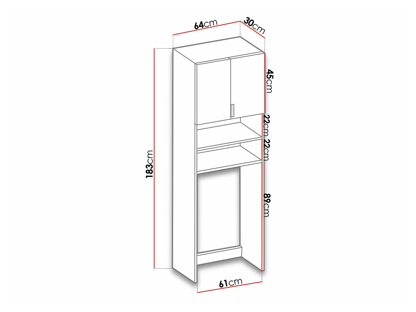 Plank voor de badkamer Dover 114 (Wit)