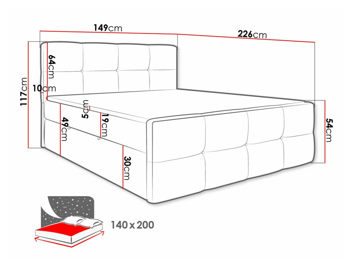 Boxspring ComfiDream Tirara (Fresh 13)