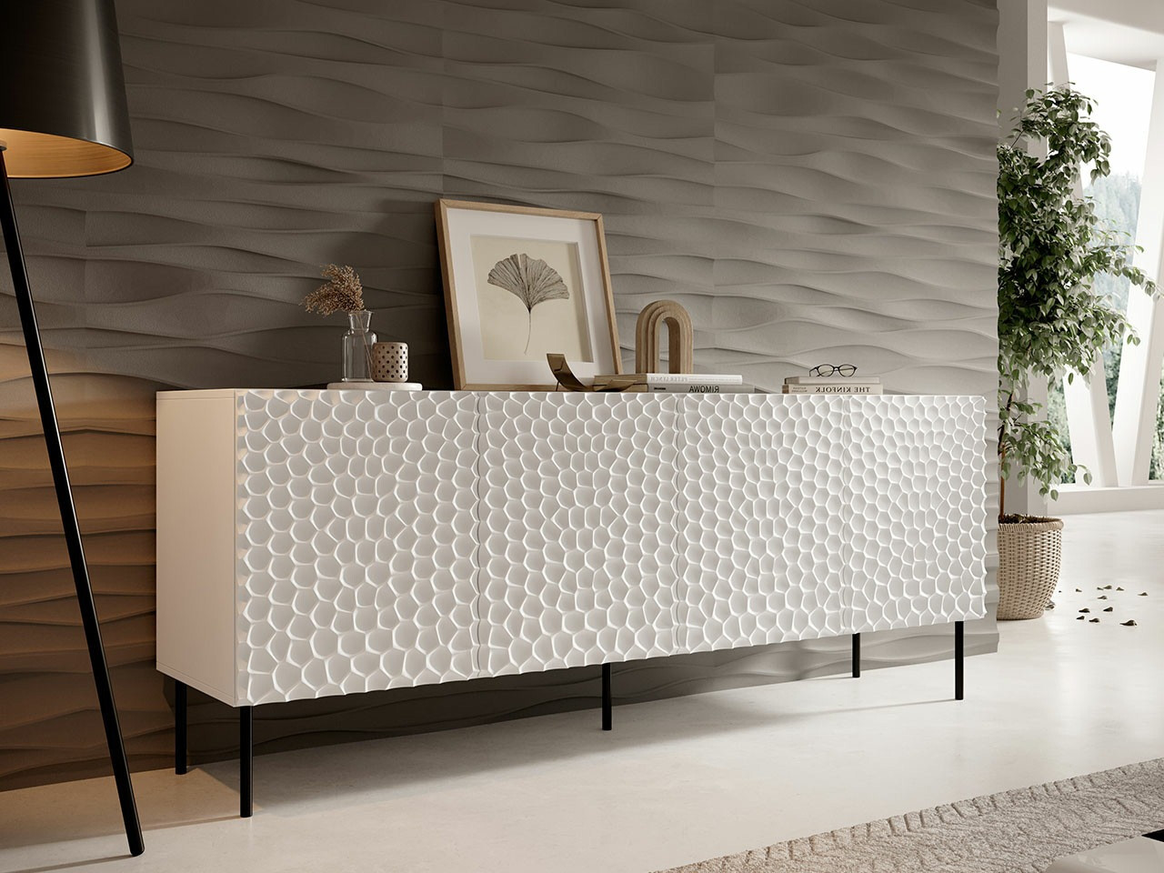 Dressoir Charlotte 170 (Wit + Zwart)