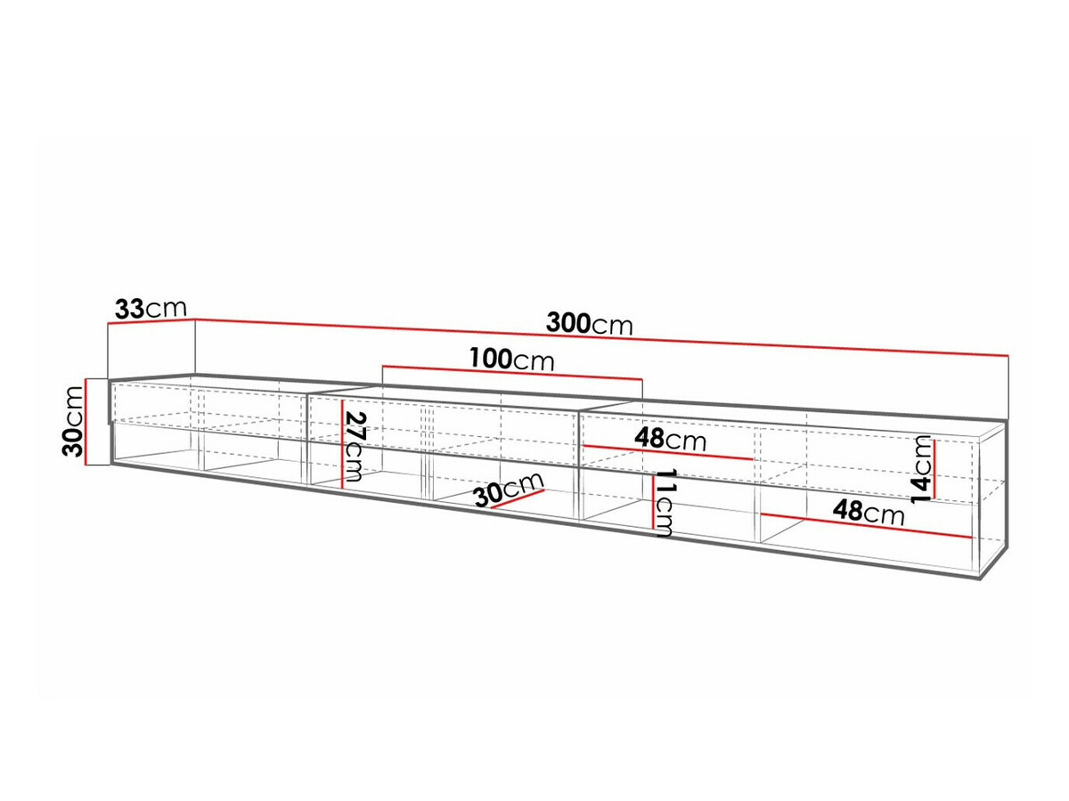 TV-meubel Sarasota 144 (Wotan eik + Glanzend zwart)