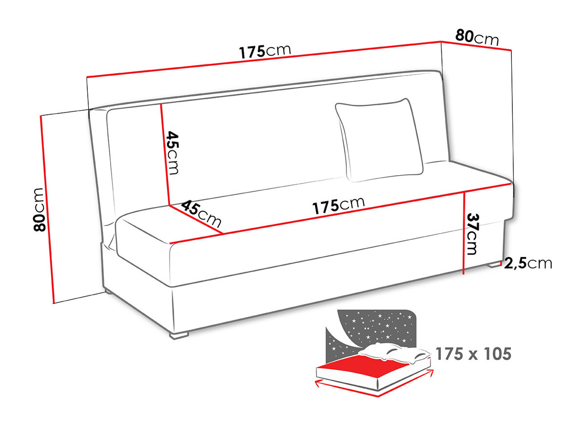 Slaapbank Columbus 119 (Poso 110)