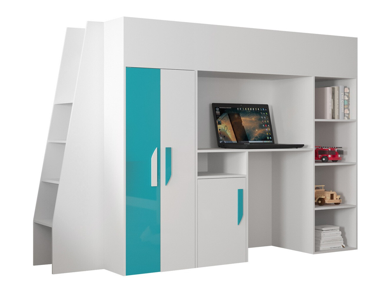 Hoogslapers Hartford 355 (Wit + Glans Turquoise + Glanzend wit)