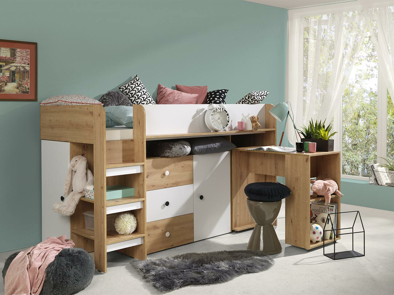 Hoogslapers Hartford 359 (Artisan eiken + Wit)